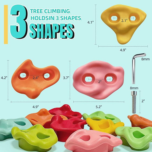 30 PCS Rock Climbing Holds for Kids, Climbing Rock Wall Grips, Adult Rock Wall Climbing Kit Large Climbing Holds for Play Set with Hardware for Indoor and Outdoor Climbing Wall Holds(Pastel Color)