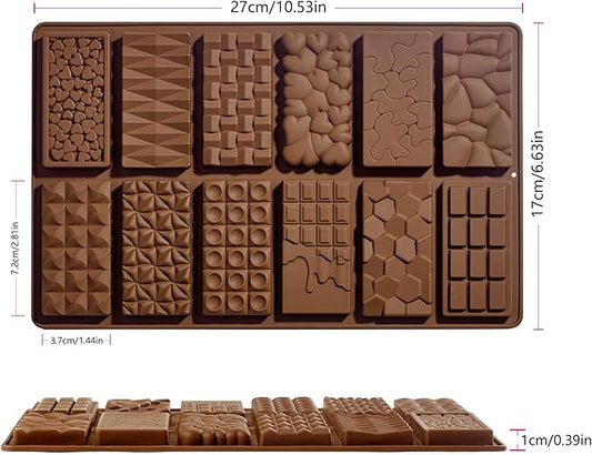 2 Packs Chocolate Silicone Molds, 12 Cavity Food Grade Non-Stick Baking Molds for Candy, Ice Cubes, Soap Making, Pistachio & Heart Shapes