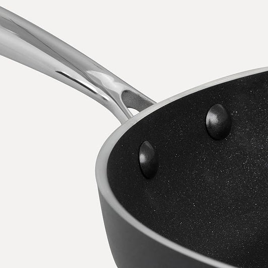 Vasconia Urban 12" Nonstick Frying Pan (Black) - Advanced Nonstick Coating Aluminum Skillet with Fast Cool Handle - Grill Oven Dishwasher Safe up to 475°F Cooking Pans for Most Stovetops