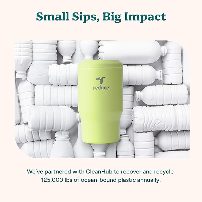 Reduce 4-in-1 Drink Cooler - Versatile Can & Bottle Holder with Vacuum Insulation - Keeps Drinks Cold Up to 4 Hours - Includes Bottle Opener - Fits Cupholders & Dishwasher Safe - 14oz - Saltwater