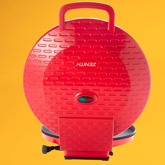 Zenith Versa Grill Non-Stick Pizza Maker Machine For Home, Calzone Maker, Pizza Oven Converts to Electric indoor Grill, Second Generation, Red