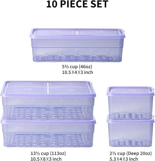Freezer Storage Containers, 10 Pcs Assorted Containers with Lids Value Pack│Flexible even when frozen│Freezer safe│Anti-freezer burn│BPA-free│Stackable│Made in Korea