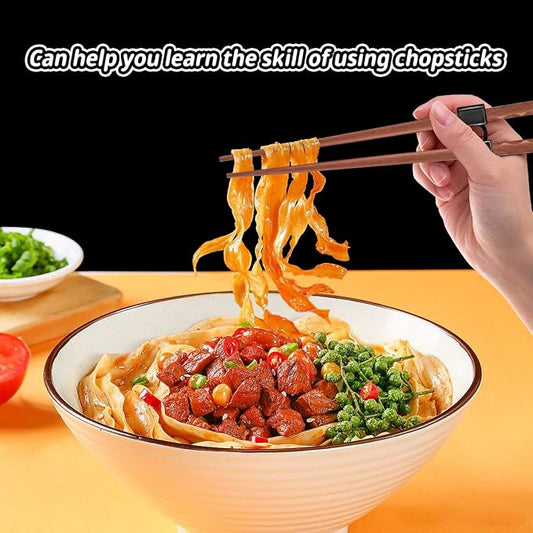 LYART 7 Pairs Reusable Training Chopsticks Beginners for Kids Adults Learners, Japanese Wooden Chopsticks Trainers Helpers Set, Dishwasher Safe, L8.86Inch (2.Tortoiseshell)