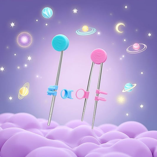 2Pairs Chopsticks Training Sailor Moon Chopsticks Reusable Metal Training Stainless Steel Learning Chopstick Helper for Adults Flatware