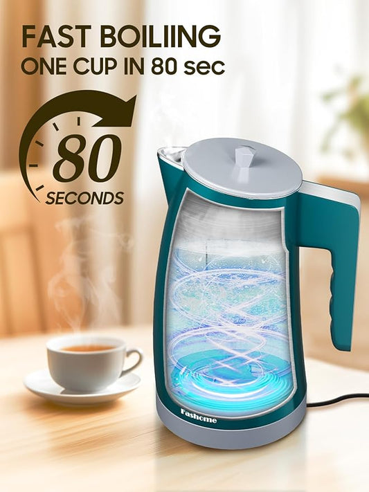 Temperature Control Electric Kettle, 5 Temp Presets, 2H Keep Warm,1.25L 1200W Fast Boil with LED Display, Cool-Touch Design with Auto Shut-Off, Cordless Design, Ideal for Tea and Coffee(Green)