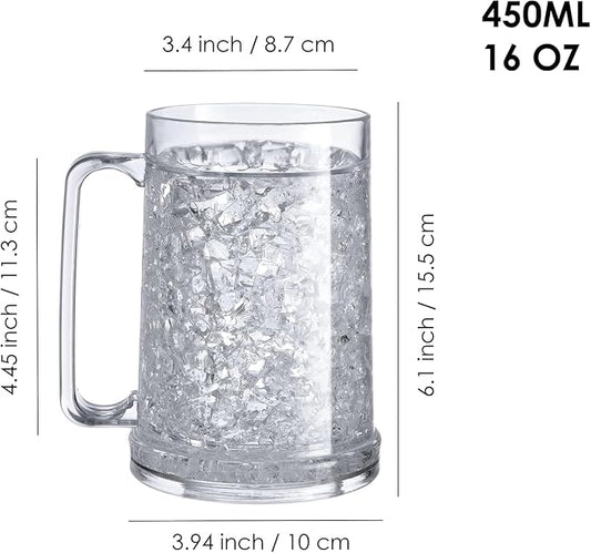16 oz Double Wall Gel Freezer Mugs, 2 Pack | Reusable gel freezer mugs help keep cold drinks chilled longer.