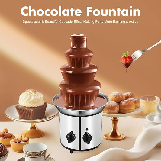 Chocolate Fountain Machine, Electric Chocolate Melting Fountain Machine, 4 Tier Chocolate Fountain Machine