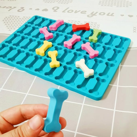Dog Treat Molds Dog Bone Silicone Molds with Scraper, Dog Biscuit mold for Baking and Freezing(1 PCS bone)