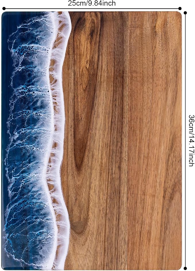 Ocean Charcuterie board: Resin Cutting Board, handmade board for Fruit Cheese and meat, Vegetable, Kitchen, Gift