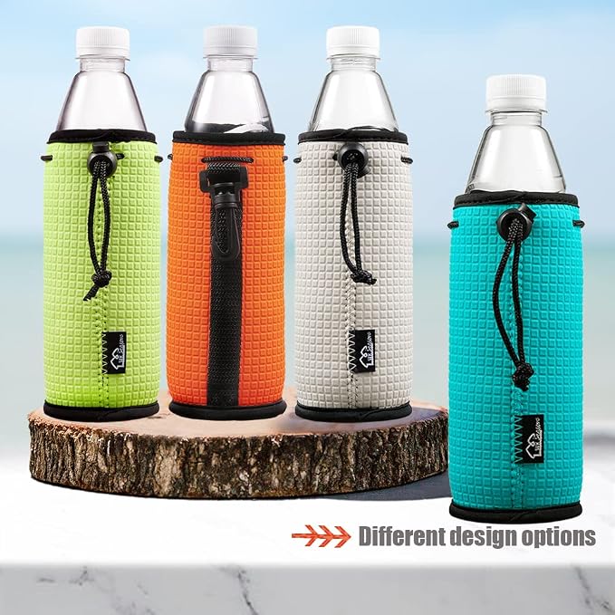 WK IEASON Water Bottle Cover Sleeves Insulators 16 17 18oz Non-slip Neoprene Beer Bottle Coolier Sleeves 3PC Pack (Blackx3)