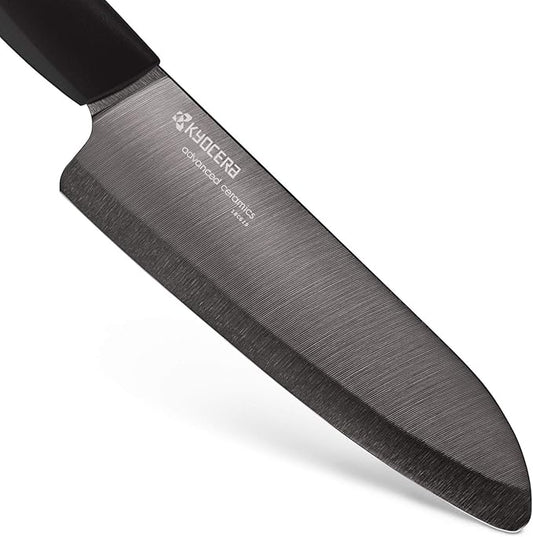 Kyocera’s Revolution 4-Piece Ceramic Knife Set: Chef Knife For Your Cooking Needs, Includes 6"Chef's Santoku, 5.5" Santoku, 4.5" Utility & 3" Paring Knives, Black