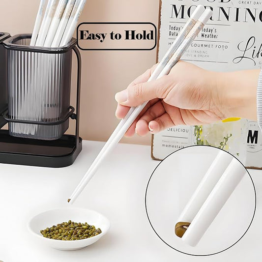 Ceramic Chopsticks Reusable,Porcelain Chop Sticks,Mirage Jubilee,9.7'' | Easy to Clean,Dishwasher Safe,Heat Resistant,5 Pairs,with a Gift case,Cooking Chopsticks,High-grade Bone China Porcelain