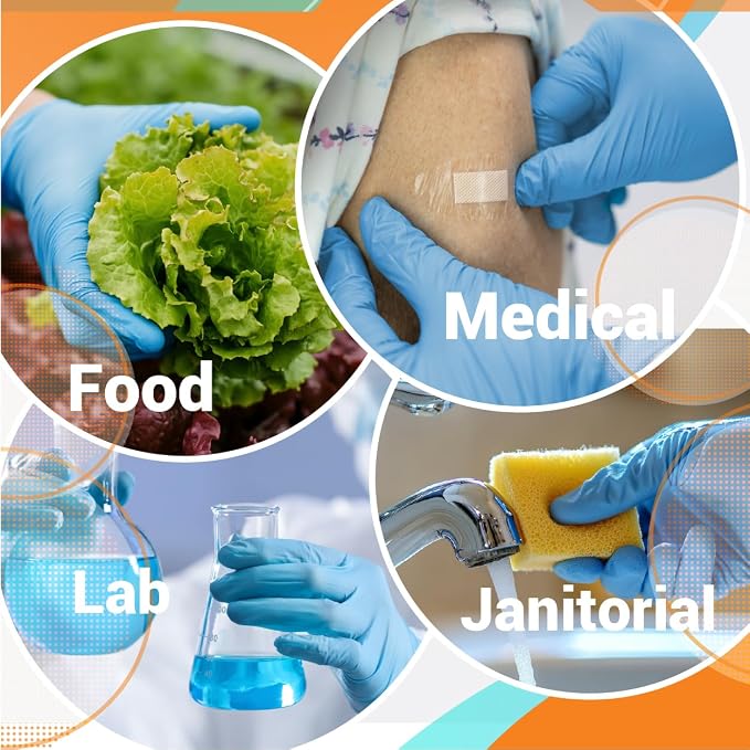 ASAP Nitrile Gloves Disposable Latex Free - 4 Mil Powder Free, Food Safe, Kitchen & Medical - Cleaning & Tattoo Supplies