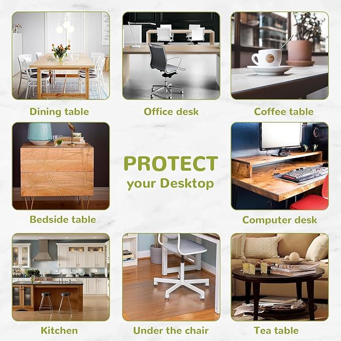 30 x 50 Inch Clear Table Cover Protector, Clear Table Protector for Dining Room Table, 1.5mm Plastic Table Cover, Waterproof Table Pad for Kitchen, Office