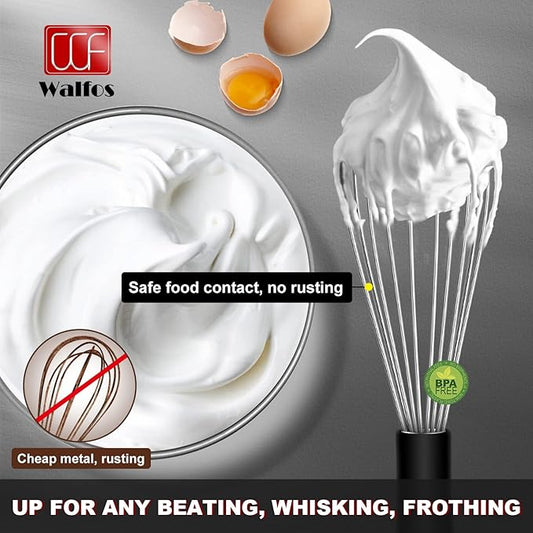 Stainless Steel Wire Whisk Set - 3 Packs Balloon Whisk, Thick Wire Wisk & Strong Handles, Egg Frother for Cooking, Blending, Whisking, Beating and Stirring (7"+9"+11")