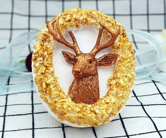 Deer Silicone Animal Soap Mold - Round Shape for Candle and Cake Decoration