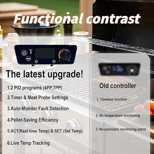 Advanced WiFi PID Trapezoid Control Board with Smart APP Control (AC03P7) - Wireless Upgrade for Pit Boss Lexington, Classic, Austin XL, Matte Black Pellet Grills (Excludes Onyx & Tailgater Series)