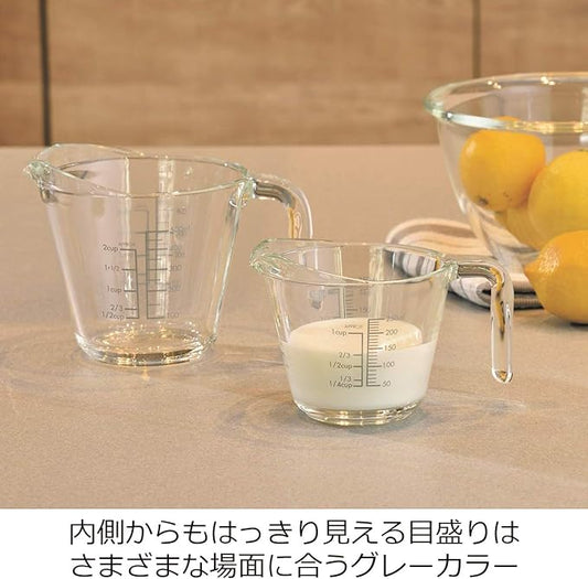 HARIO MJP-500-GR Measuring Cup, 16.9 fl oz (500 ml), Practical Capacity, 16.9 fl oz (500 ml), Gray, Made in Japan