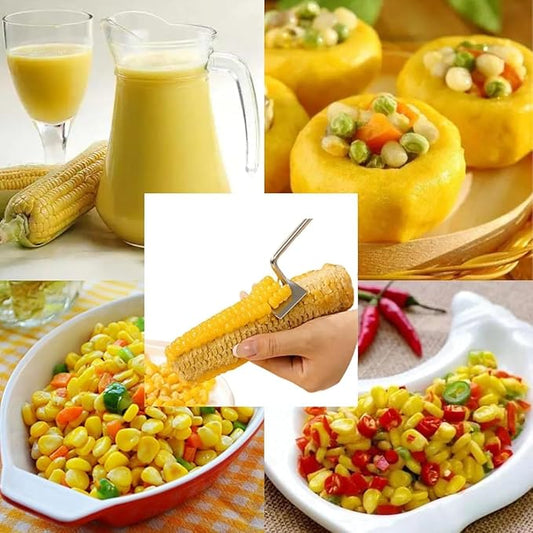 2 Pcs Stainless Steel Corn Peeler and Stripper Tool Set, Corn Cob Stripper, Ideal Gadget Tool for corn on the cob, Suitable for Home Kitchens Restaurant Chefs Outdoor Dining Enthusiasts