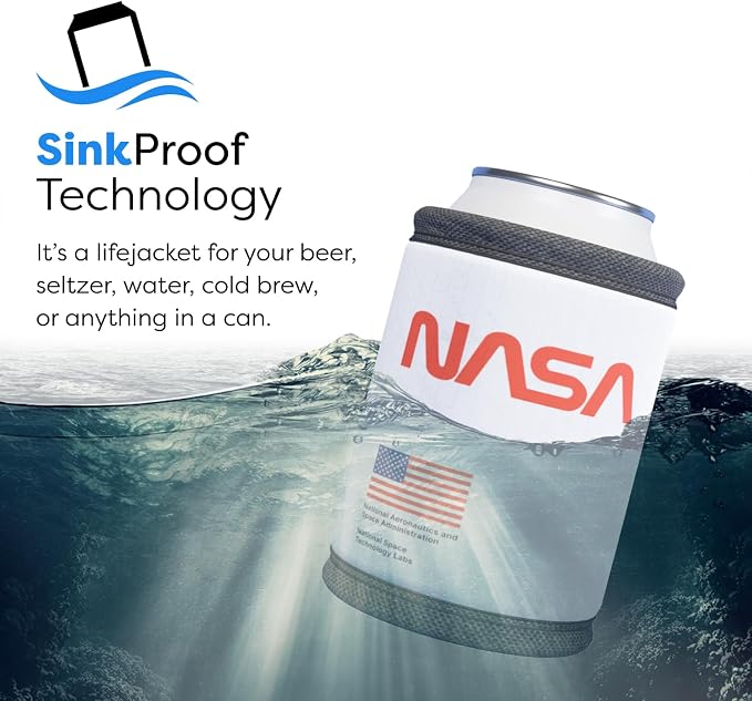 PHOOZY Insulated Can Cooler for 12 oz Cans - Patented Drink Sleeve with NASA-Inspired Technology - Keeps Beer, Soda & Sparkling Water Cold Longer - Lightweight Outdoor Can Holder - Space White