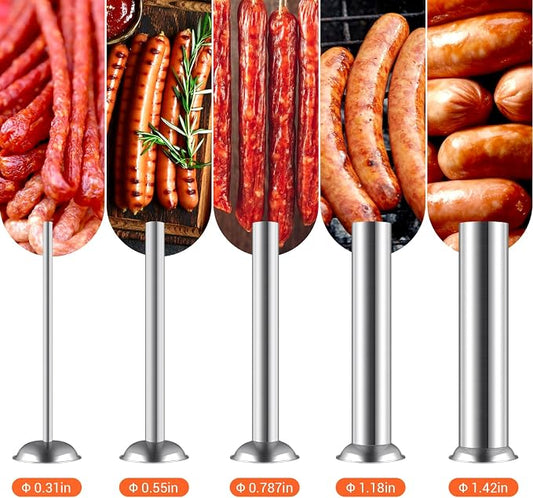 Electric Sausage Stuffer Maker, Vertical Electric Stuffer 11 Adjustable Speed Stainless Steel Commercial Sausage Filler Meat Stuffers with 5 Stuffing Tubes, Home & Commercial (26Lb/12L)