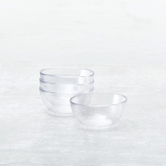 Fortessa Los Cabos Glass Dinnerware Collection, Cereal Salad Fruit Bowl (Set of 4), 6 Inch/21oz, Clear