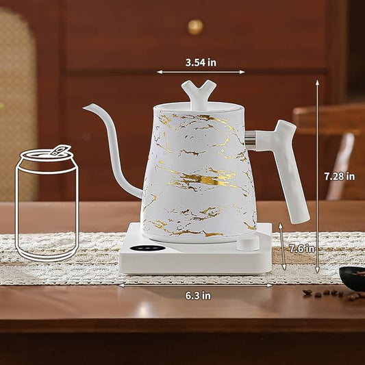 Water Kettle Electric Gooseneck Kettle with 50pcs Coffee Filter,±1℉ Temperature Control, Stainless Steel, Matte Material,Fast Heating, Ideal for Precise Pour-Over Coffee and Tea