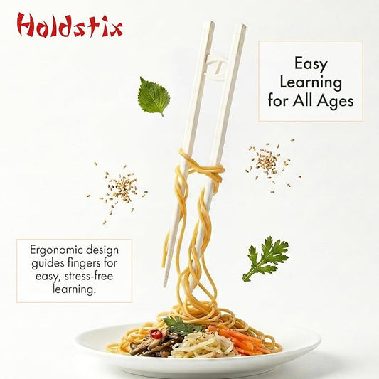 Easy-to-Use Reusable Chopsticks for Adults w/ Helper Design, 4 Pcs