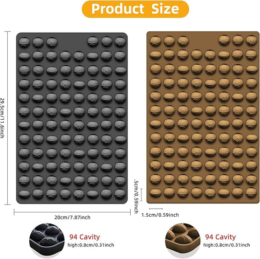 2 PCS Gummy Balls Candy Molds,Soccer Basketball Rugby Silicone Molds,188 Cavity Mini Silicone Mold for Chocolate, Fondant, Candy, Biscuits, Cookie, Jelly and Dog Training Commands Concept