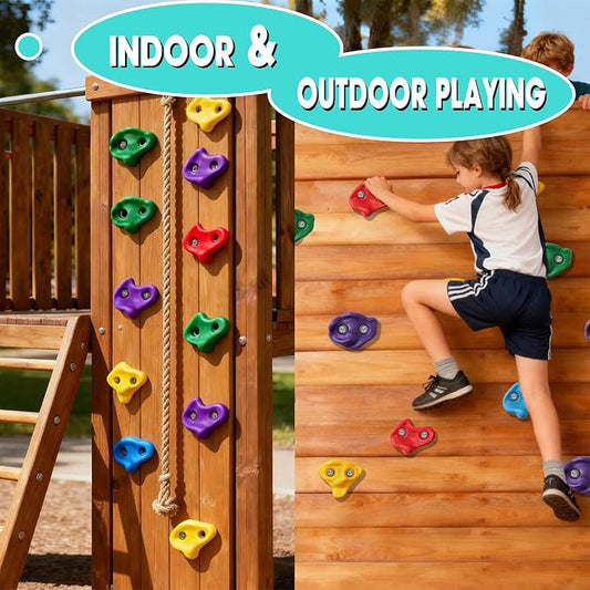 30 PCS Rock Climbing Holds for Kids,Adult Rock Wall Holds Large Climbing Rock Wall Grips for Indoor and Outdoor Playground Play Set with Hardware