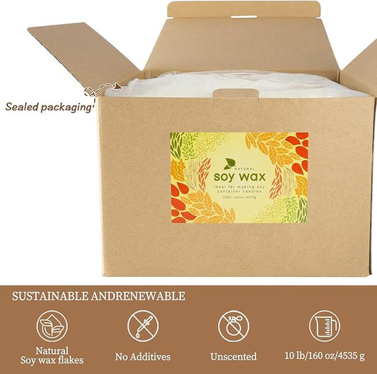 10 lb Soy Wax DIY Candle (Flakes & Soft),Natural Soy Wax Candle