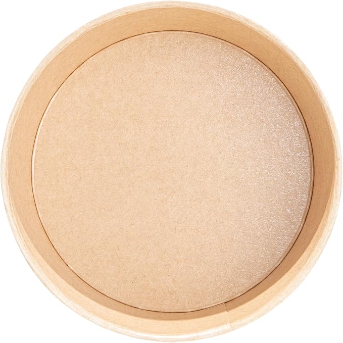 Restaurantware Paper Food Containers 200 Pack Of 25 oz Disposable Round Kraft Salad Bowls BPI-Certified Compostable Stackable Greaseproof Meal Prep Take Out Containers For Soups, Snacks And Desserts