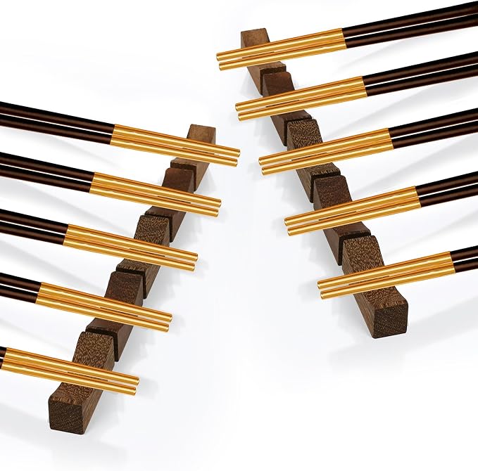 20pcs Quality Chopsticks Rests and Holders for Home Kitchen Hotel Restaurant Dining, Natural Wooden Cutlery Stand Rack Set for Holding Spoons Forks Knives Chop Sticks etc. Neatly and Stably