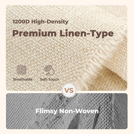 8Pack Sheet Organizers for Linen Closet - King/Queen Size Bedding Storage Boxes with Clear Window | Foldable, Dustproof Linen Organizer for Blankets & Sheet Sets,Beige