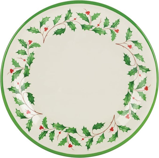 Lenox 863669 Holiday 4-Piece Melamine Dinner Plate Set, Christmas Dinnerware, Hosting