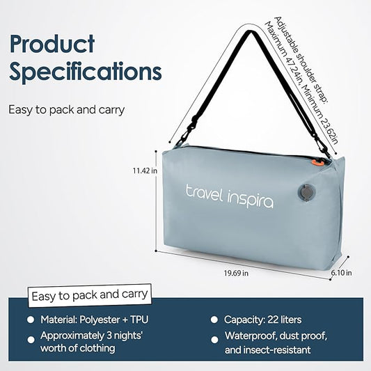 Vacuum Bags for Travel Luggage, Reusable Compression Bags for Carry On Suitcases and Backpack, Vacuum Seal Packing Cube for Cloth (1PC No Pump)