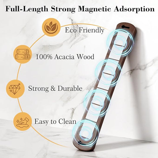 Magnetic Knife Holder for Wall, 18 Inch Wood Strong Magnetic Knife Strip, Housewarming Gifts for New Home, Kitchen Storage Space Savers, Farmhouse Kitchen Utensil Organizer Essentials