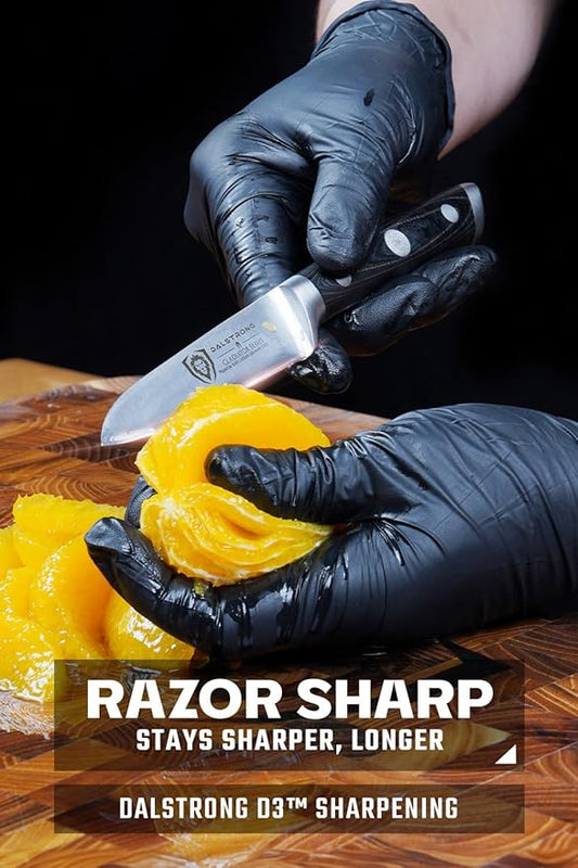 Dalstrong Paring Knife - 3.5 inch - Gladiator Series Elite - Forged High-Carbon German Steel - Black G10 Handle - Sheath Included - Razor Sharp Kitchen Knife - Cooking Chef Knife - NSF Certified