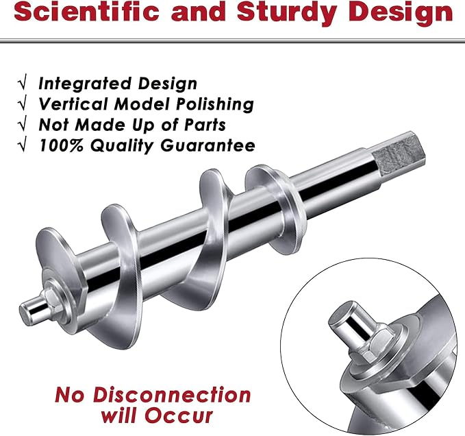 FavorKit Stainless Steel Food Grinder Attachment for KitchenAid Mixers, Dishwasher Safe Meat Processor Accessory Included 3 Sausage Stuffer Tubes
