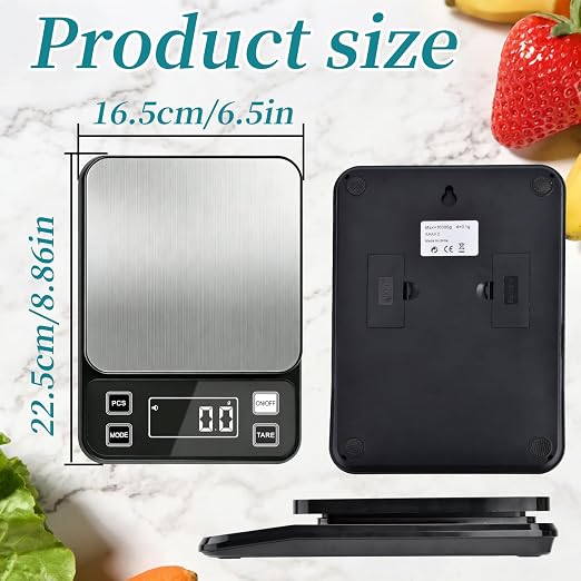 Kitchen Scale 11lb, Waterproof Digital Food Scale with Type-C Charging & Batteries, High Precision Gram and Ounces Scale, 304 Stainless Steel for Weight Cooking, Baking