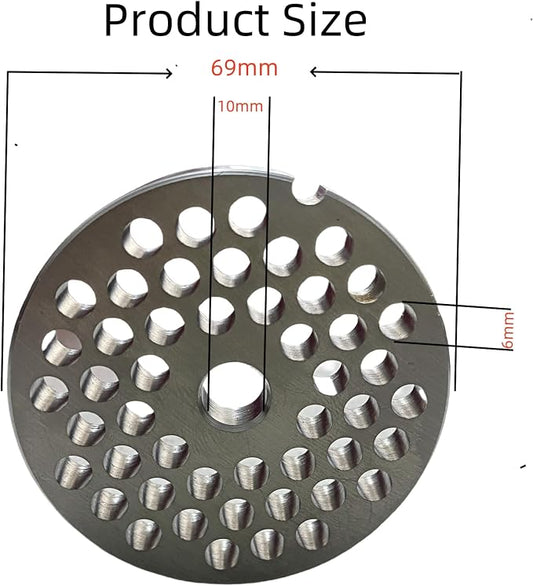 For Hobart, LEM, Cabelas, Weston and FGA Food Chopper, MTN Meat Grinders of #12 Stainless Steel Meat Grinder Plate Discs Blades,Cutting Disks Heavy Duty. (6/25 Hole Plate)