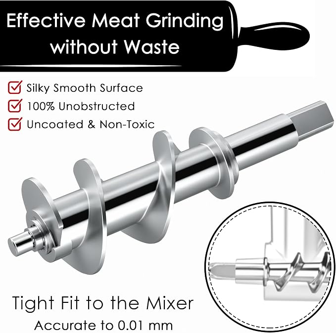 Stainless Steel Meat Grinder Attachment for KitchenAid Mixers | For KitchenAid Mixers of All Models, Sausage Stuffer, Food Processor, Dishwasher Safe, Heavy Duty, Mixer/Machine NOT Included
