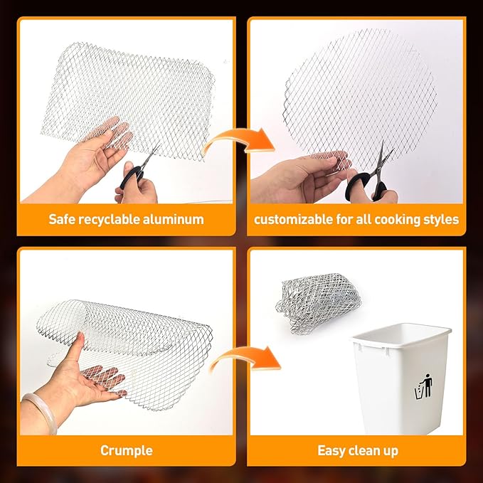Disposable Grill Topper,16x12 Inch Grill Mesh Mat Disposable Pans,Non-Stick BBQ Aluminum Mats for Outdoor Grills, Easy to Clean (20)