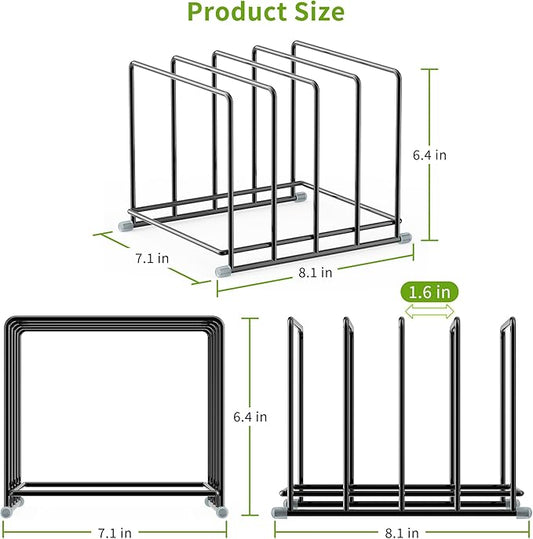 Cutting Board Organizer-1.6in Wide Kitchen Cutting Board Holder Stand for Pan,Baking Sheets,Cookie Sheets with 4 Slots,Baking Sheet Oragnizer(2PC-Large)