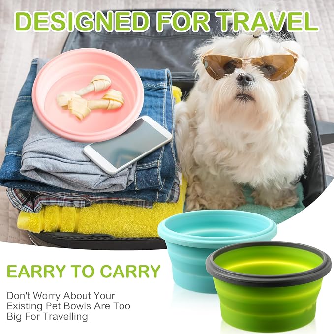 4 Pcs Collapsible Bowls with Lids Silicone Camping Food Storage Container Expandable Folding Salad Lunch Box Travel Container for Hiking Camping