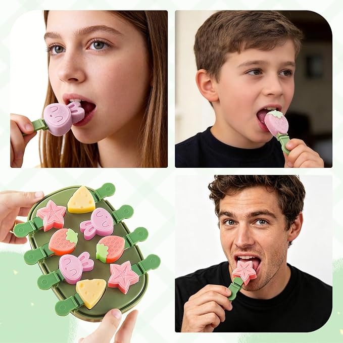 Popsicle Mold, Silicone Dinosaur Animal Mini Popsicle Molds Set with 8 Sticks – Reusable Small Ice Pop Maker for Homemade Frozen Treats, Easy to Clean & Dishwasher Safe
