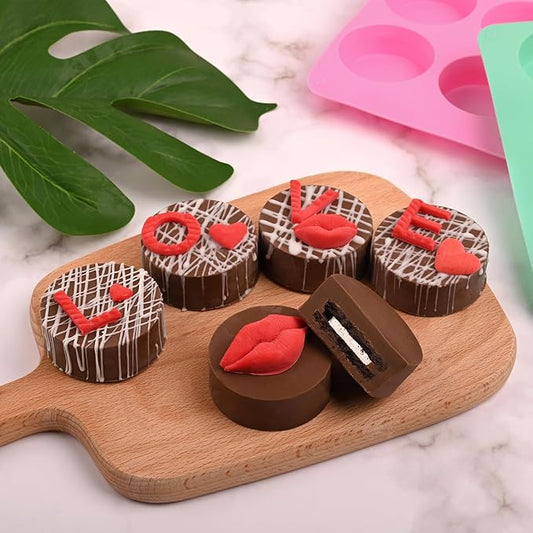 Actvty Round Chocolate Cookie Molds, New Size 12-Cavity Cylinder Chocolate Cover Cookie Silicone Molds for Candy Mini Cakes Jelly Baking(2 Pack)