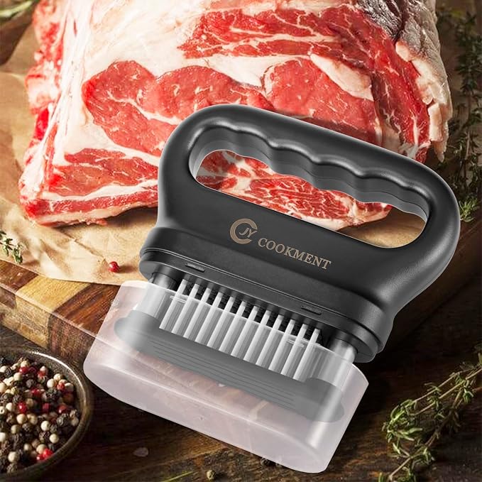 Meat Tenderizer Tool with 48 Stainless Steel Ultra Sharp Needle Blades, Kitchen Cooking Tool Best For Tenderizing, BBQ, Marinade