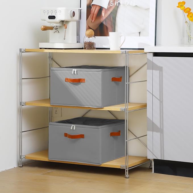 Foyego Wine Glass Storage Box, Gray | 16 Adjustable Dividers, Hard Shell, Stackable China Storage Containers Holds Stemware, Glassware, Crystal for Packing&Moving