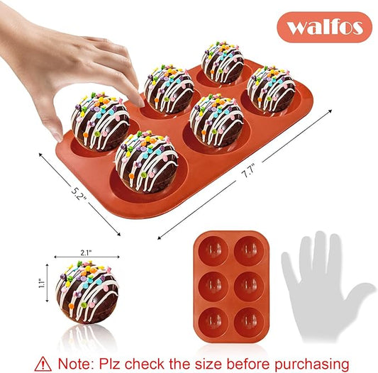 Silicone Hot Chocolate Bomb Mold Medium Semi Sphere Mold, 2 Packs Half Sphere Silicone Baking Molds for Making Chocolate, Cake, Jelly, Dome Mousse